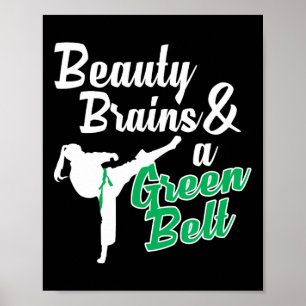 Affiche Green Belt Taekwondo Martial Arts Funny Judo Citat
