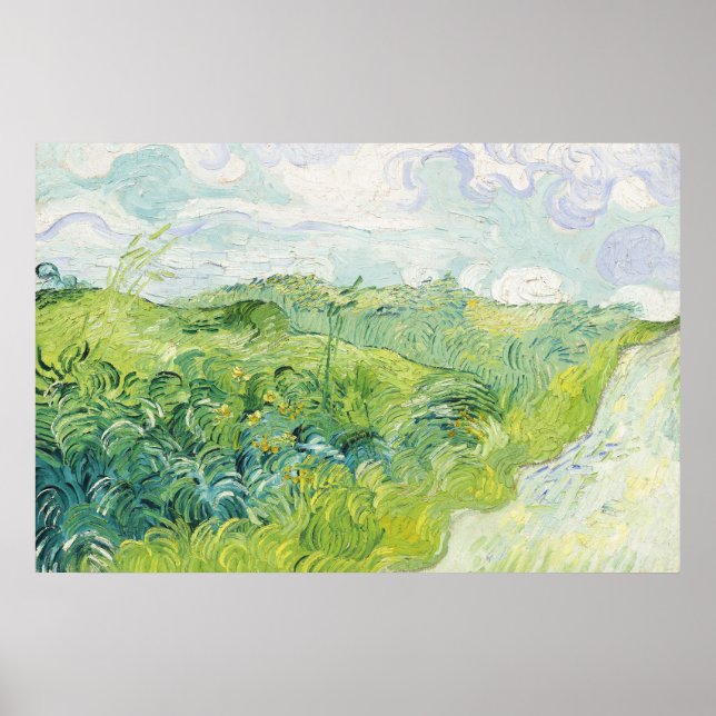 Affiche Green Blé Fields, Auvers (1890) par Vincent Van G (Devant)