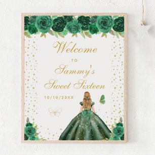 Affiche Green Blonde cheveux fille Sweet sixteen Bienvenue