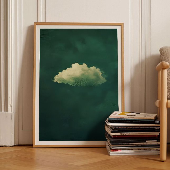 Affiche Green Cloud Print Moody Cloud Painting Emerald Gre (Créateur téléchargé)