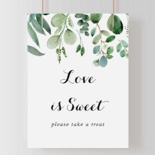Affiche Green Eucalyptus Botanical Love Is Sweet Sign