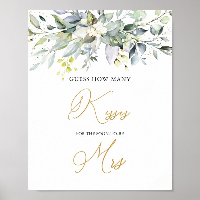 Affiche Green Eucalyptus Devinez Combien De Baisers Jeu Po (Devant)