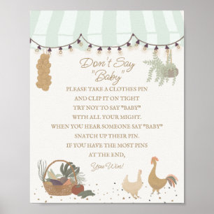 Affiche Green Farmers Market Farm Fresh Dont Dit Baby Game