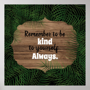 Affiche Green Fresh Exotic Palm Feuille Citation Inspirati