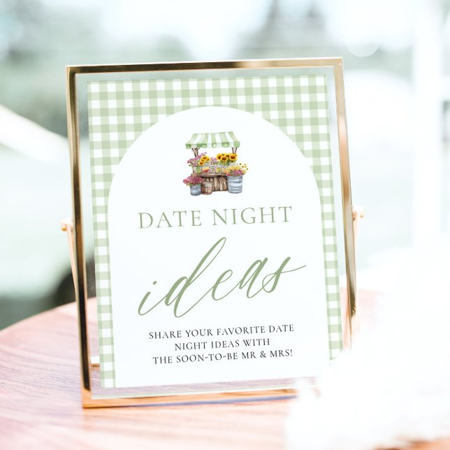 Affiche Green Fresh Off The Market Date Idées De Nuit (Green Fresh Off The Market Date Night Ideas Sign)
