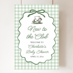 Affiche Green Golf Nouveau au Club Baby Shower Bienvenue