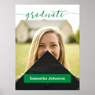 Affiche Green Graduate Script Modern Photo