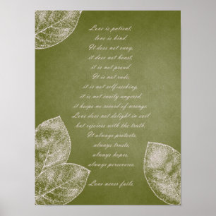 Affiche Green grunge leaves
