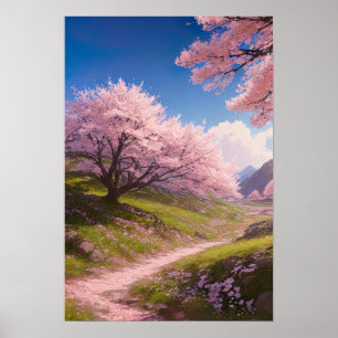 Affiche Green Hills et Cherry Blossom Path