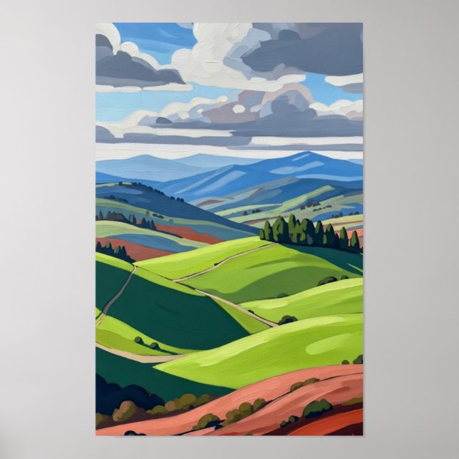 Affiche Green Hills Wall Art (Devant)