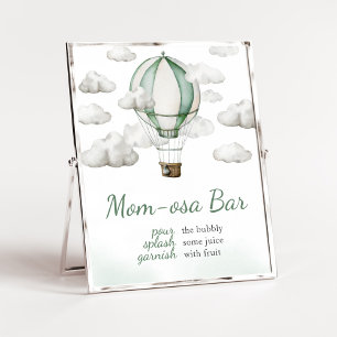 Affiche Green Hot Air Ballotte Baby shower Maman Osa Bar