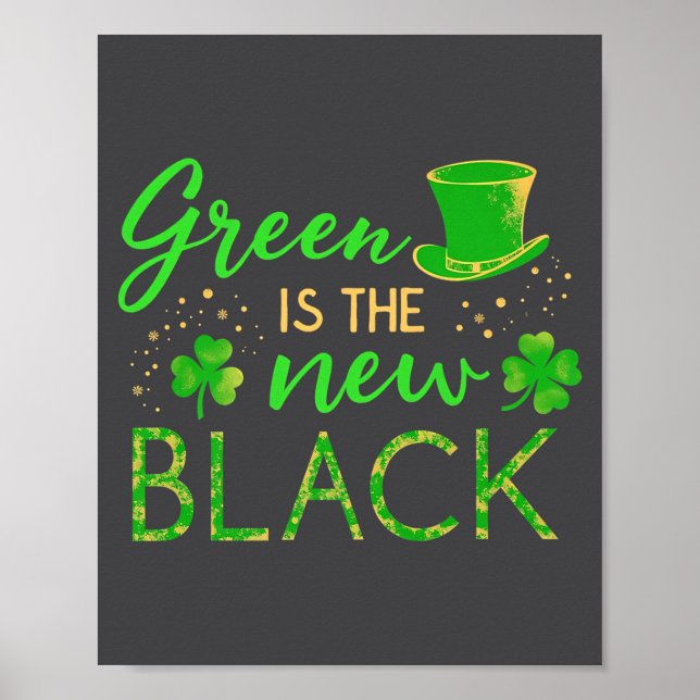 Affiche Green Is The New Black - St. Patrick’s Day Shamroc (Devant)