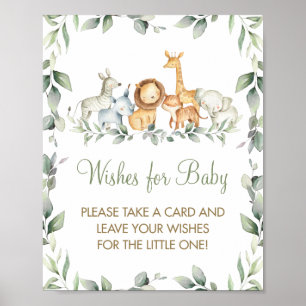 Affiche Green Jungle Animals Wives for Baby Sign Game