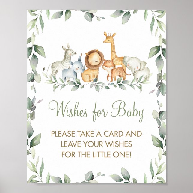 Affiche Green Jungle Animals Wives for Baby Sign Game (Devant)
