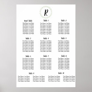 Affiche Green Laurel - Affectation de tables Mariages