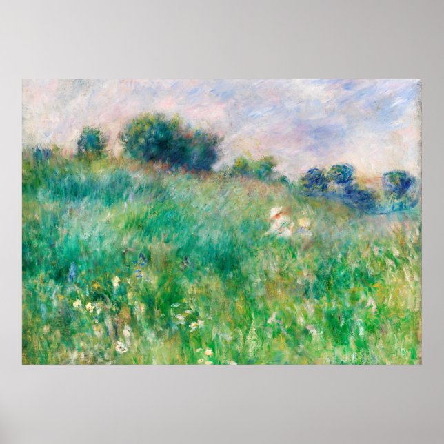 Affiche Green Meadow par Renoir Impressionniste Peinture (Devant)