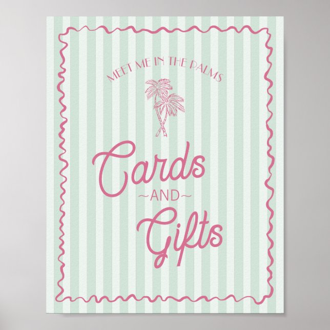 Affiche Green Palm Springs Pastel Beach Cartes & Cadeaux (Devant)