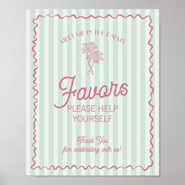 Affiche Green Palm Springs Pastel Beach Faveurs (Devant)