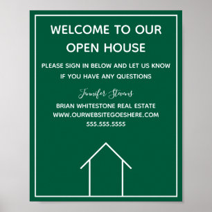 Affiche Green Real Estate Company Custom Open House