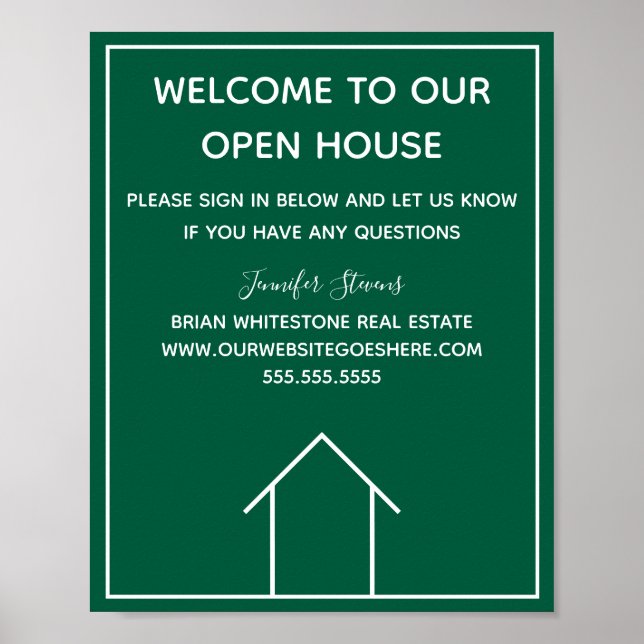 Affiche Green Real Estate Company Custom Open House (Devant)