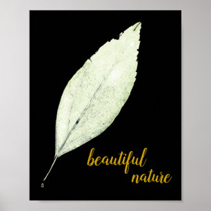 Affiche Green Rustic leaf Nature Love Art Paint
