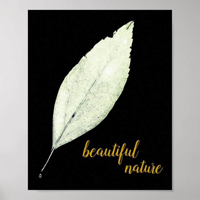 Affiche Green Rustic leaf Nature Love Art Paint (Devant)