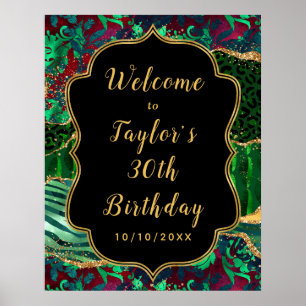 Affiche Green Safari Agate Anniversaire Bienvenue