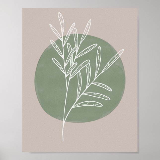 Affiche Green Sage Farmhouse Botanique Blanc (Devant)