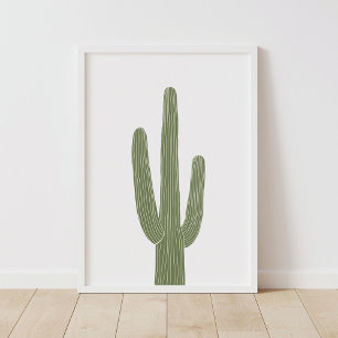 Affiche Green Saguaro Cactus Southwestern Nursery Decor