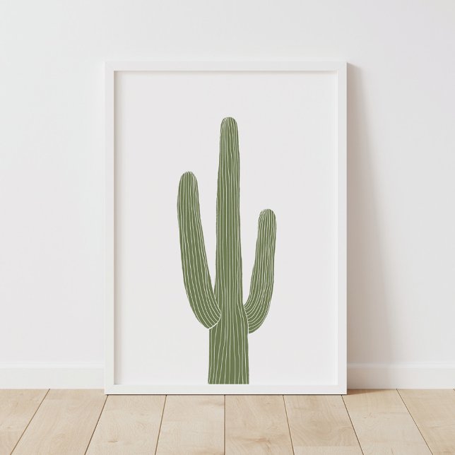 Affiche Green Saguaro Cactus Southwestern Nursery Decor (Créateur téléchargé)