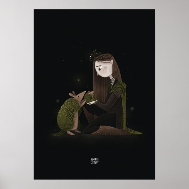 Affiche GREEN SHELL ARMADILLO par Alexandra Dikaia (Devant)