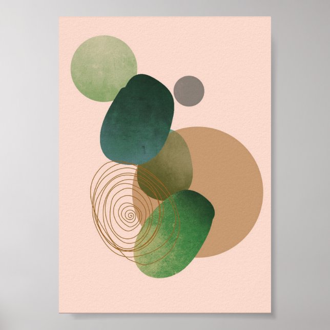 Affiche Green Simple Boho Dessins Boho Chic Aesthétique Bo (Devant)