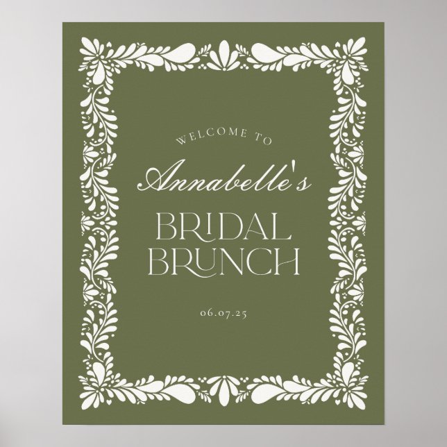 Affiche Green Talavera Carrelage Fiesta Bridal Brunch Bien (Devant)