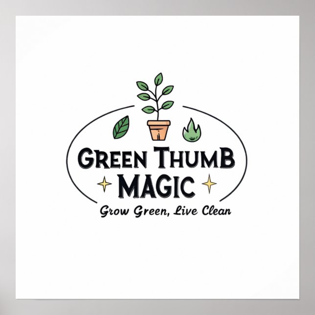 Affiche Green Thumb Magic | Urban Gardening T-Shirt (Devant)