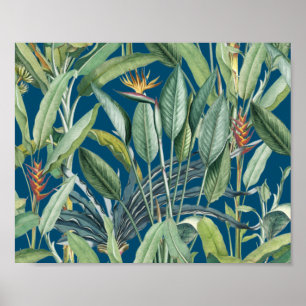 Affiche Green Tropical Jungle Banana Tree Strelitzia