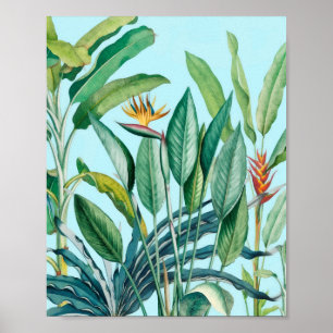 Affiche Green Tropical Jungle Banana Tree Strelitzia