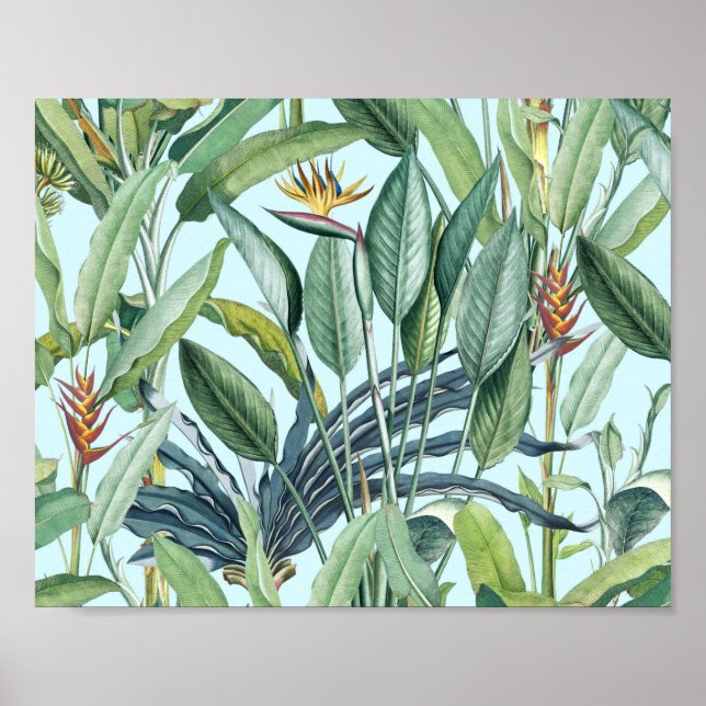 Affiche Green Tropical Jungle Banana Tree Strelitzia (Devant)