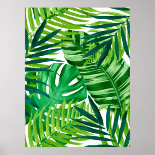 Affiche Green Tropical Leaves 