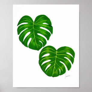 Affiche Green Tropical Monstera Art Feuille Imprimer
