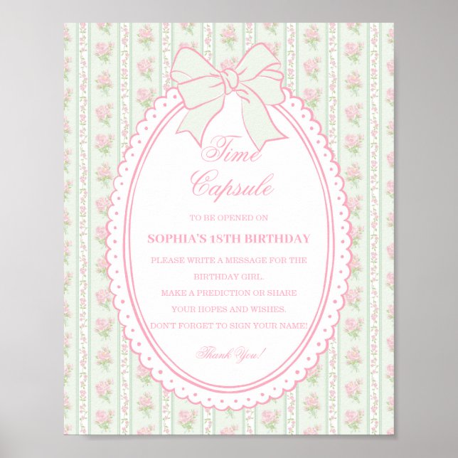 Affiche Green Vintage Fancy Floral Time Capsule Game (Devant)