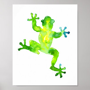 Affiche Green Watercolor Frog
