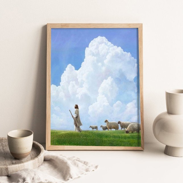 Affiche Greener Pastures, Christian Wall Art, The Good She (Créateur téléchargé)