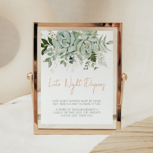 Affiche Greenerife Succulents Baby shower Late Night Diape