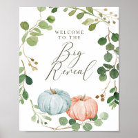 Greenery Pumpkin Gender Reveal Fall Welcome Sign