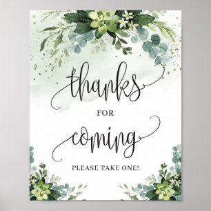 Affiche Greenery succulent boho thanks for coming sign