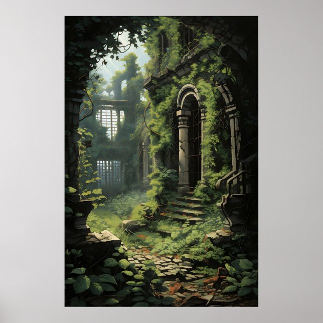 Affiche Greenhouse Ivy Fern Print, Dark Academia Botanical (Devant)
