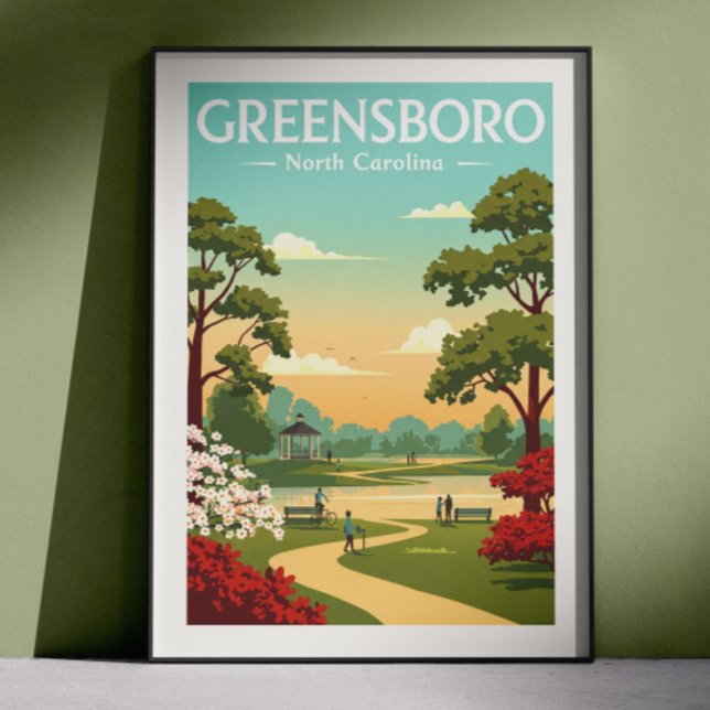 Affiche Greensboro Caroline du Nord vintage (Créateur téléchargé)