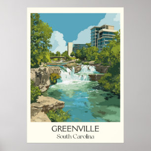 Affiche Greenville Caroline du Sud Falls Park