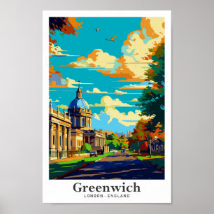 Affiche Greenwich London Angleterre UK Travel Vintage