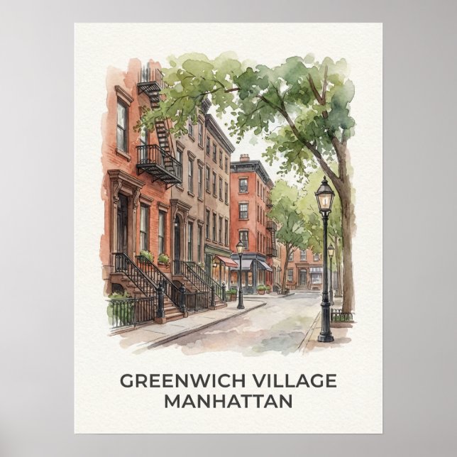 Affiche Greenwich Village Manhattan (Devant)